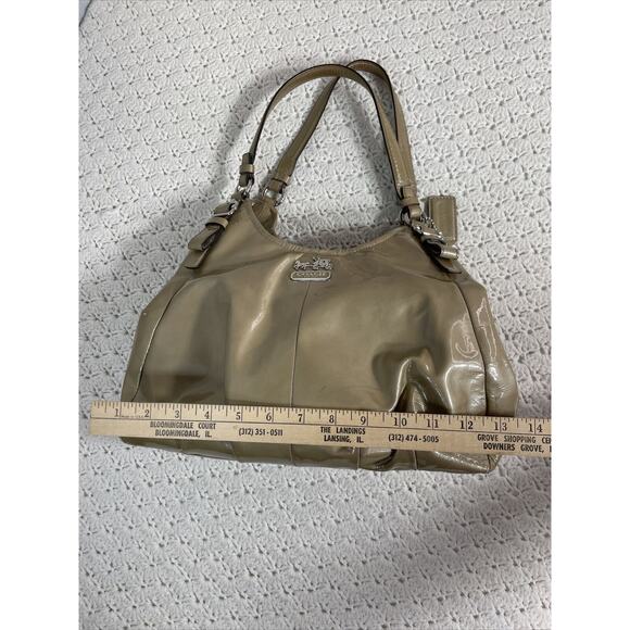 Coach Madison Maggie GOLD Patent Leather Shoulder HOBO Bag K1169-18760 - Picture 14 of 16